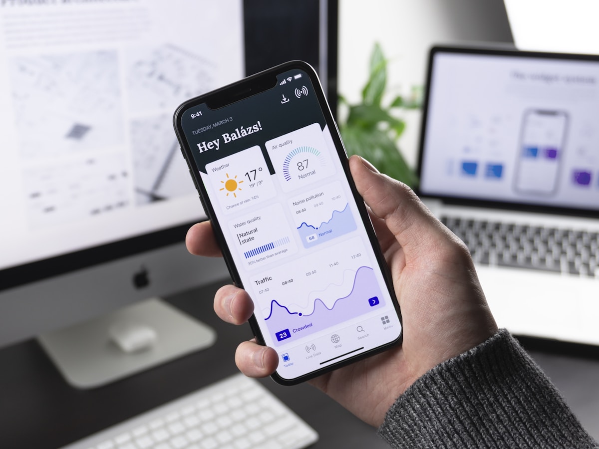 Mobile app development on a smartphone