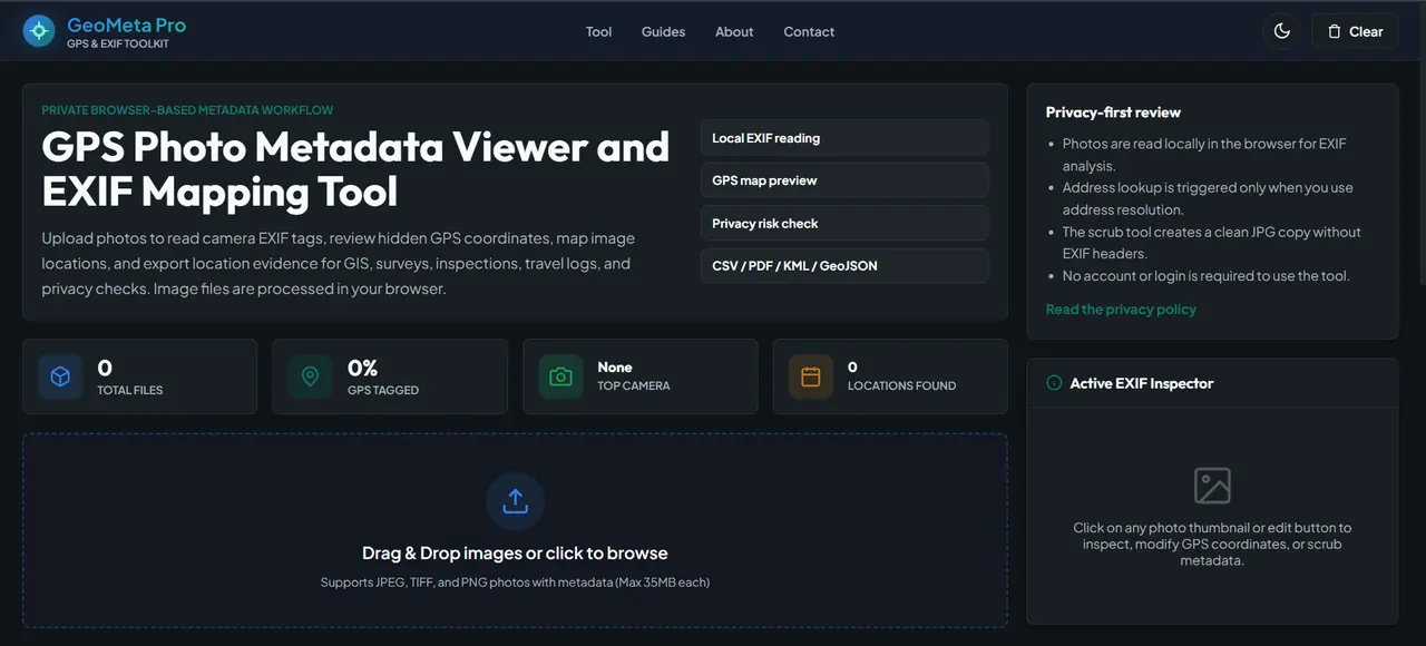 GeoMeta Pro GPS & EXIF Toolkit main project preview