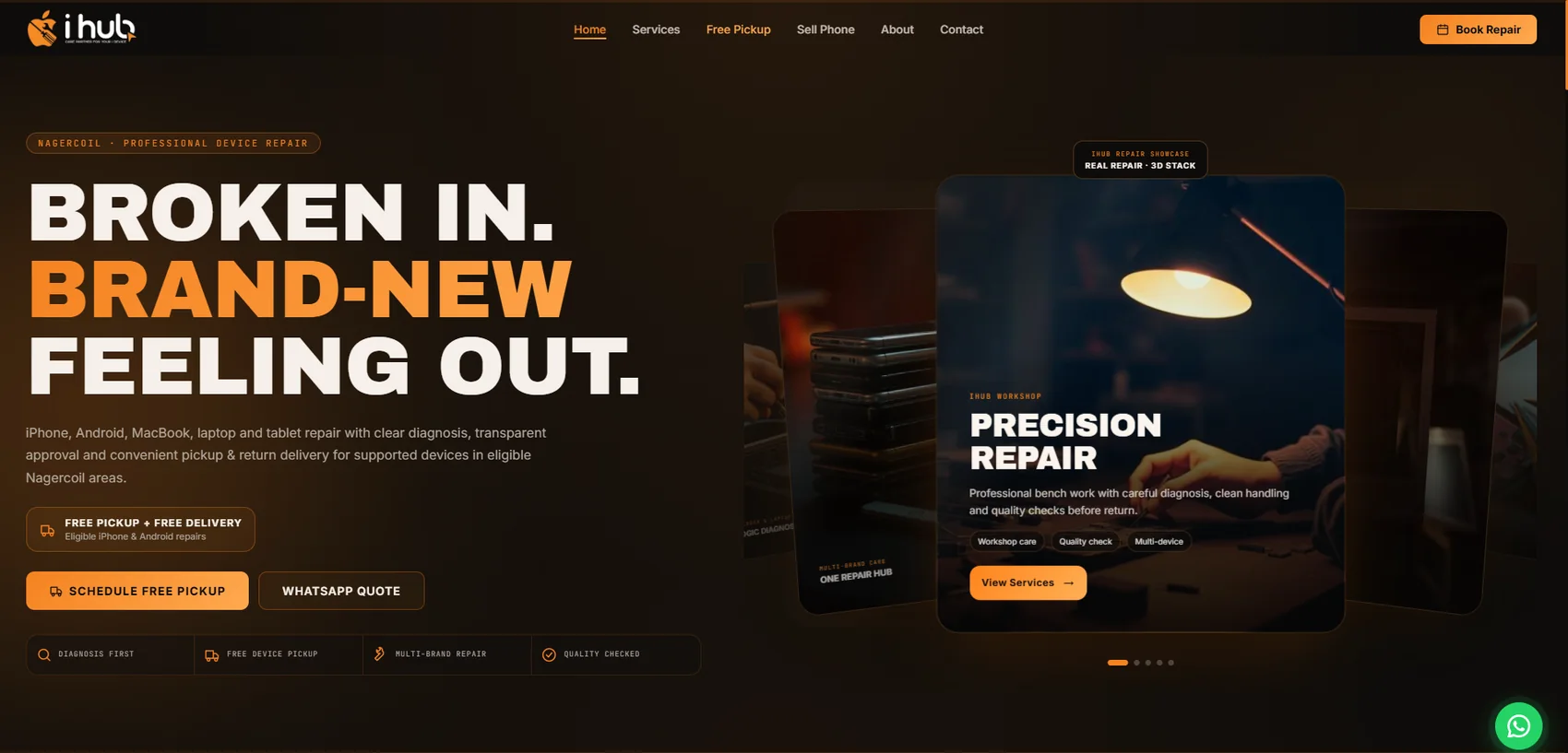 iHub Mobile Repair Shop Website project preview