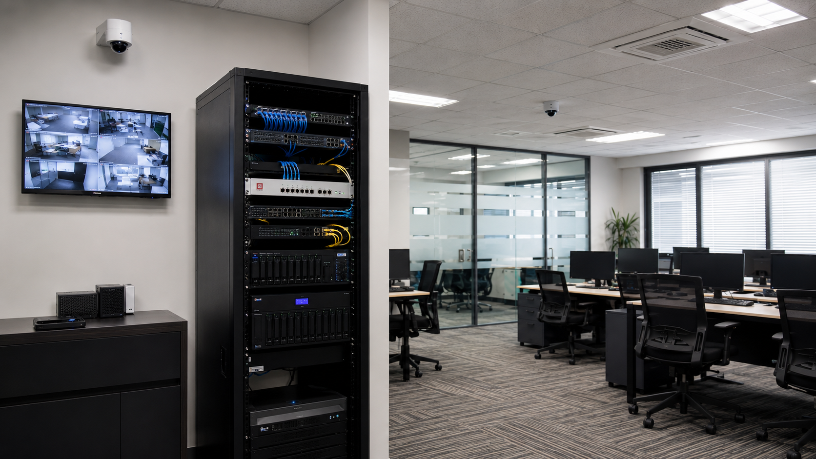 FortiGate + QNAP NAS + CCTV Office Setup visual 3